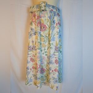 Vintage California Collection Floral Women's Multicolor Midi Skirt with Belt